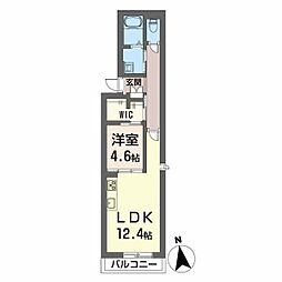 シャーメゾン北藤原 1LDKの間取図画像
