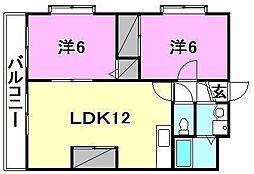 メジャーコートM.Y 2LDKの間取図画像