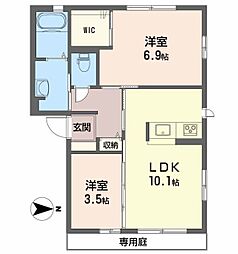 シャーメゾン・アデッソ 2LDKの間取図画像