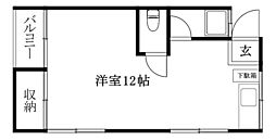 リッツハウス枝松 ワンルームの間取図画像