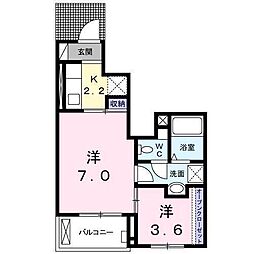 ノーヴァミトモ2 2Kの間取図画像
