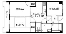 T・S東野 3DKの間取図画像