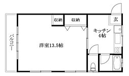 アパートメントセイケ 1Kの間取図画像