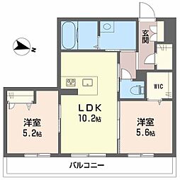 グリナージュマロン 2LDKの間取図画像
