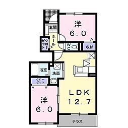アグライア1 2LDKの間取図画像