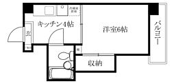 レジデンス市駅南 1Kの間取図画像