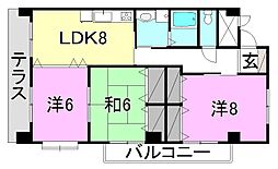 クレストM 3LDKの間取図画像