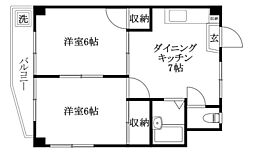 M&Pハウス 2DKの間取図画像