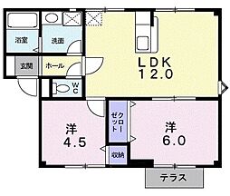 メゾン花梨2 2LDKの間取図画像