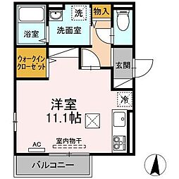 コモードN ワンルームの間取図画像