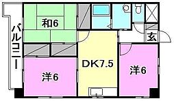ゴトービル 3DKの間取図画像