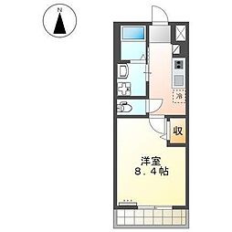 ユーロピュア・西山 1Kの間取図画像