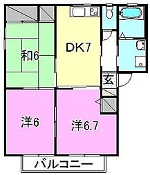 レプラコーン和泉B 3DKの間取図画像