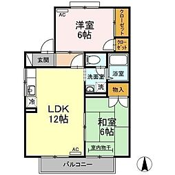 エスポワール34A 2LDKの間取図画像