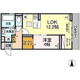 カトレア4 1LDKの間取図画像