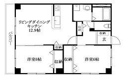 フォブールキュア高岡 2LDKの間取図画像