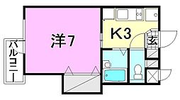 プチ・シャトレ 1Kの間取図画像