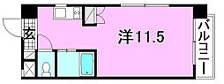 オクトワール中村 ワンルームの間取図画像