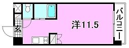 オクトワール中村 ワンルームの間取図画像