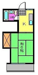 コーポ小坂 1Kの間取図画像