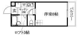 フレグランス北条 1Kの間取図画像