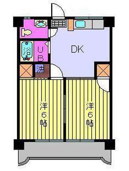 第75杉フラット 402 号室｜愛媛県松山市中央1丁目(賃貸マンション2DK・4階・38.88㎡)の写真 その2