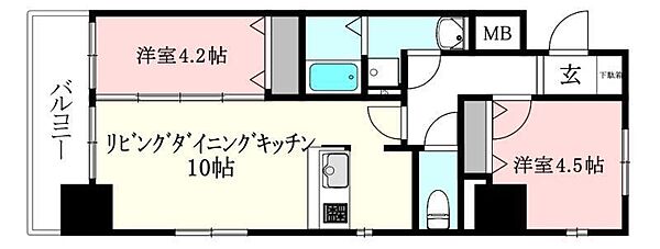 GARIREO 117 TERRACE 601 号室｜愛媛県松山市竹原2丁目(賃貸マンション2LDK・6階・45.94㎡)の写真 その2