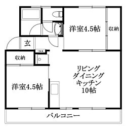 ブリューメハイム 2LDKの間取図画像