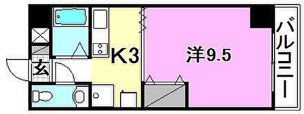 グリチネ・ウノ 304 号室｜愛媛県松山市和泉北3丁目(賃貸マンション1K・3階・27.54㎡)の写真 その2