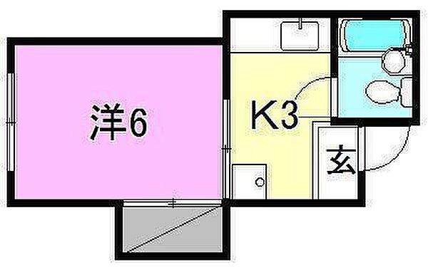 コーポ勝山 302 号室｜愛媛県松山市清水町3丁目(賃貸マンション1K・2階・20.60㎡)の写真 その2