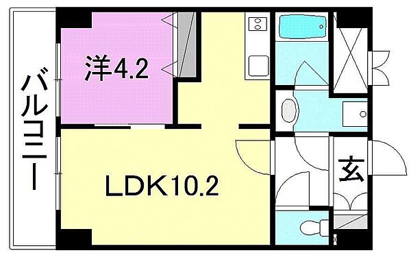 佐伯ビルディングス 7-C 号室｜愛媛県松山市宮田町(賃貸マンション1LDK・7階・38.85㎡)の写真 その2