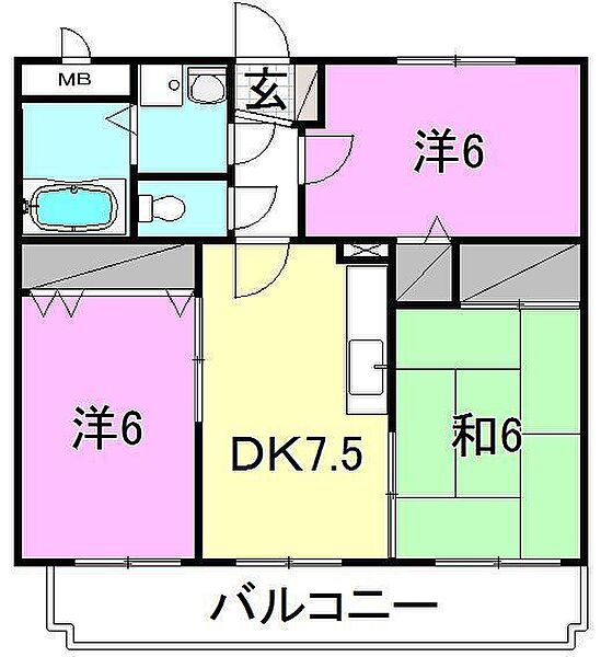 レ・セーナ小坂 302 号室｜愛媛県松山市小坂5丁目(賃貸マンション3DK・3階・58.57㎡)の写真 その2