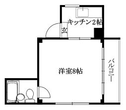 緑町ハイツ 1Kの間取図画像