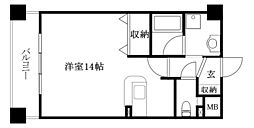 松山ウェスティン 1Kの間取図画像