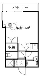 サンライズ豊坂 ワンルームの間取図画像