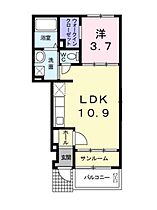 グルニエ　ドール A102 号室 ｜ 愛媛県松山市西石井5丁目（賃貸アパート1LDK・1階・37.93㎡） その2