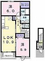 クレモン　ティーヌＡＢ B202 号室 ｜ 愛媛県松山市高岡町（賃貸アパート2LDK・2階・57.21㎡） その2