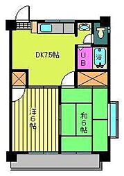 フレーベルハイツ 2DKの間取図画像
