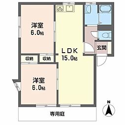 フレグランスピュア1 2LDKの間取図画像