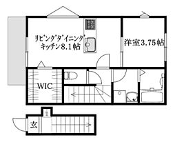 GALLERY HOUSE米湊 A棟 1LDKの間取図画像