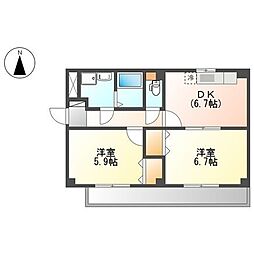 サンコート・M 2DKの間取図画像