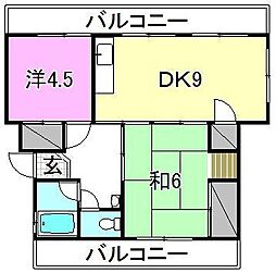 クレインハイツ 2DKの間取図画像