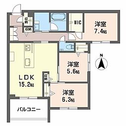 ヴィステリオ プレミア 3LDKの間取図画像