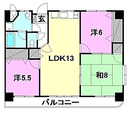 ユートピアＨＡＢＵ 301 号室 3階3LDKの間取り