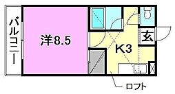 ハイツサブリナ 1Kの間取図画像