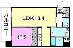 ＩＮＧ−αＡＮＮＥＸ　イングアルファアネックス 5階1LDKの間取り