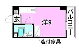エトワール味酒 ワンルームの間取図画像