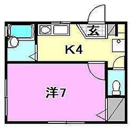 セフィラメント壱番館 1Kの間取図画像