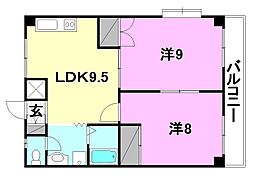 サウスサクラメント 2LDKの間取図画像