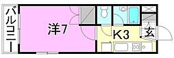 エステート東雲 1Kの間取図画像
